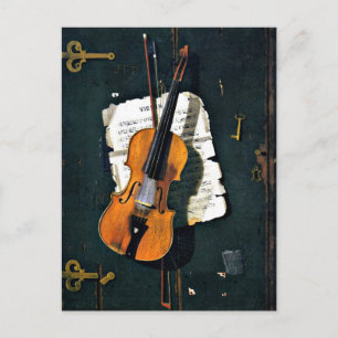 Carte Postale Le Vieux Violon, peinture d'art