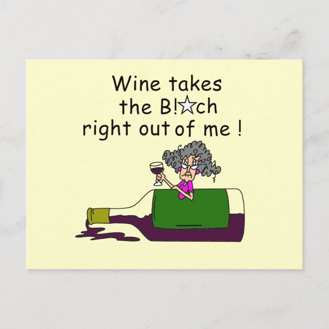 Carte Postale Le vin m'adoucit (Devant)