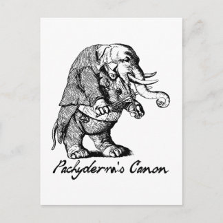 Carte Postale Le violon canon de Pachyderm jouant le jeu Elephan