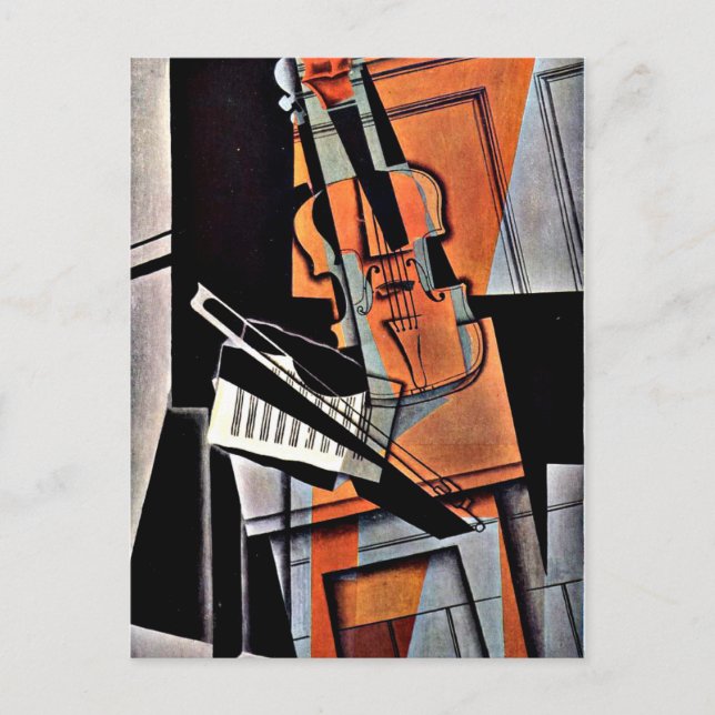 Carte Postale Le violon - Peinture Abstraite de William Harnett (Devant)