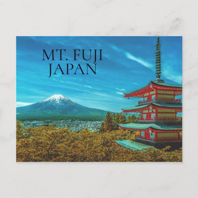 Carte Postale Le volcan Fuji Pagode japonaise (Devant)