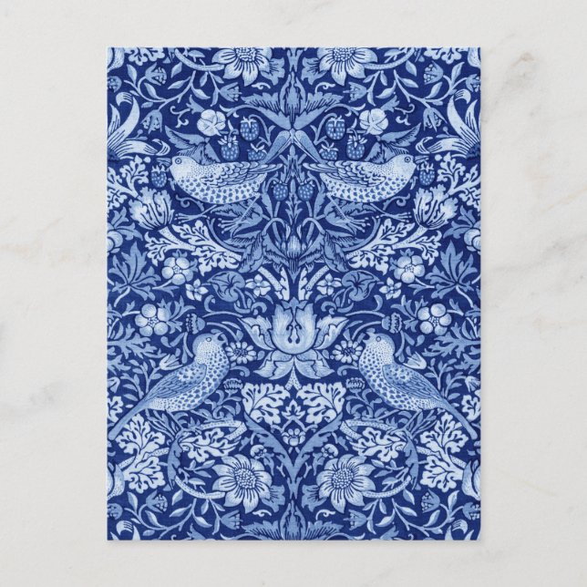 Carte Postale Le Voleur de fraises en bleu monotone, William Mor (Devant)