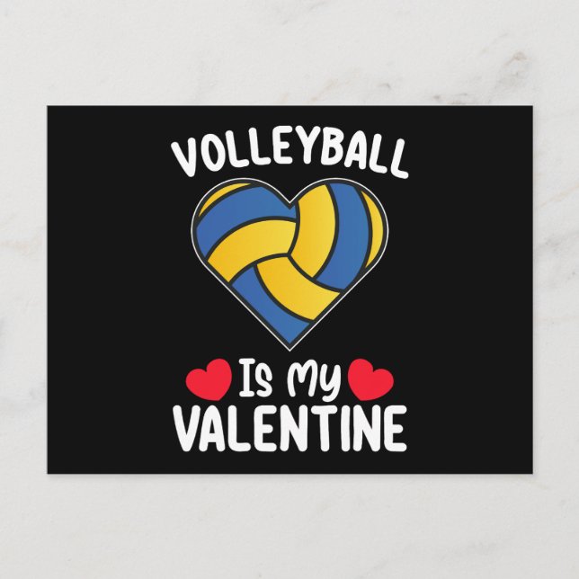 Carte Postale Le volley-ball est mon sport de Saint Valentin (Devant)