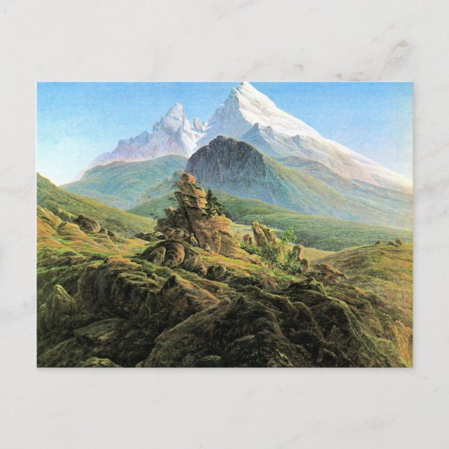 Carte Postale Le Watzmann, art de Caspar David Friedrich (Devant)
