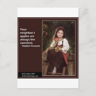Carte Postale Le Yiddish En Ce Qui Concerne Les Pommes Et Le Gra