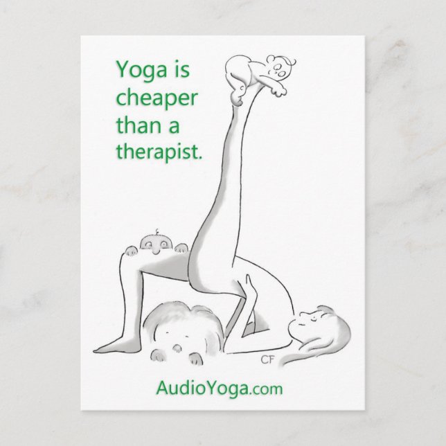 Carte Postale Le yoga est moins cher qu'un thérapeute (Devant)