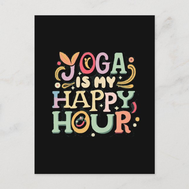Carte Postale Le Yoga Est Mon Heureuse Heure (Devant)