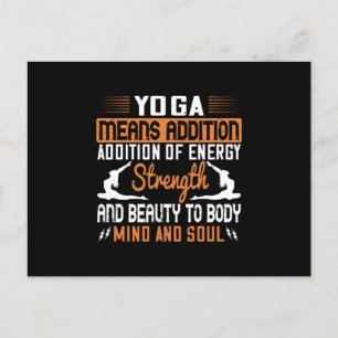 Carte Postale Le Yoga Signifie L'Ajout D'Énergie, D'Énergie Et D