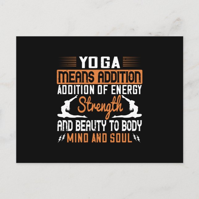 Carte Postale Le Yoga Signifie L'Ajout D'Énergie, D'Énergie Et D (Devant)