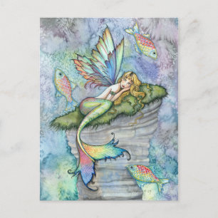 Carte postale Leaping Carp Mermaid et Fish