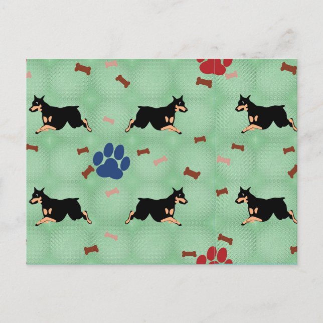 Carte Postale Leaping Doberman (Devant)