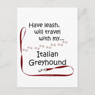 Carte Postale Leash de voyage italien Greyhound