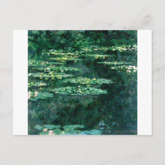 Carte Postale L'EAU MENSONNE EN ÉTANG VERT par Claude Monet (Devant)