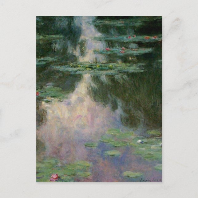 Carte Postale L'EAU MENSONNE EN ÉTANG VERT ROSE par Claude Monet (Devant)