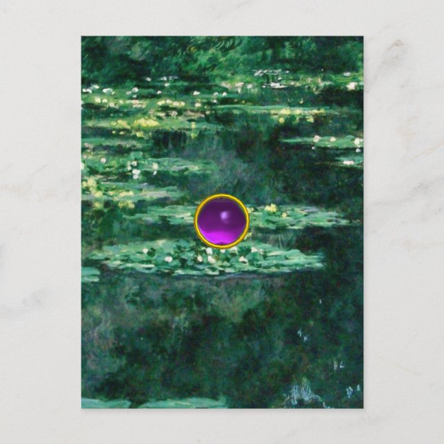 Carte Postale L'EAU MENSONNE EN JEU VERT, Violet (Devant)