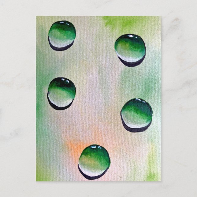 Carte Postale L'eau verte laisse tomber l'art de l'eau (Devant)