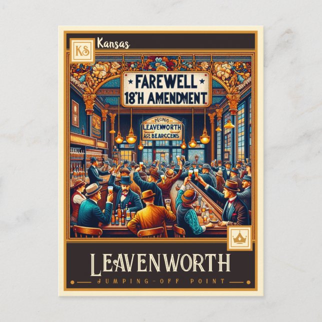 Carte Postale Leavenworth, Kansas | VINTAGE (Devant)