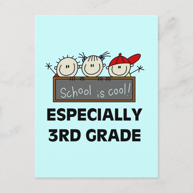 Carte Postale L'école de 3e année est des chemises et des cadeau (Devant)