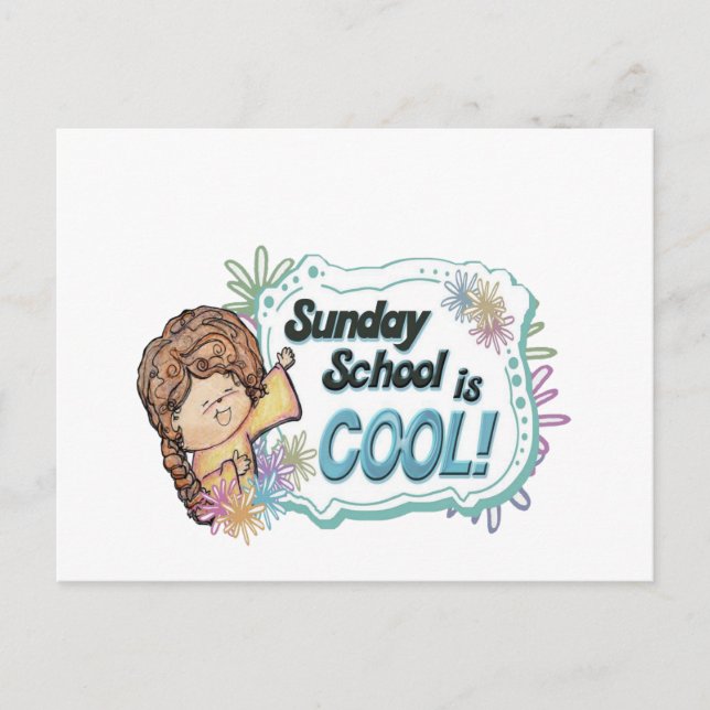 Carte Postale L'école du dimanche est COOL ! (Devant)