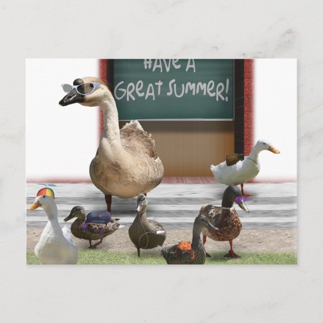 Carte Postale L'école est dehors, petits colliers avec l'enseign (Devant)