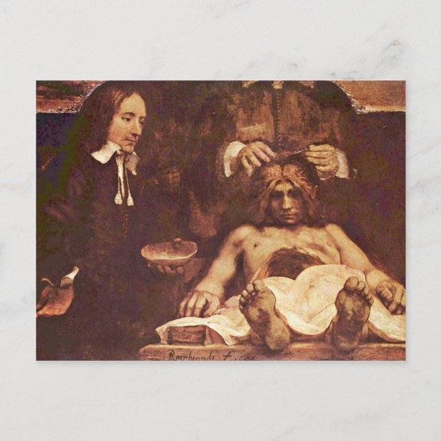 Carte Postale Leçon D'Anatomie Du Dr Joan Deyman. Par Rembrand (Devant)