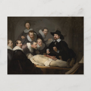 Carte Postale Leçon d'anatomie du Dr Tulp par Rembrandt Postca