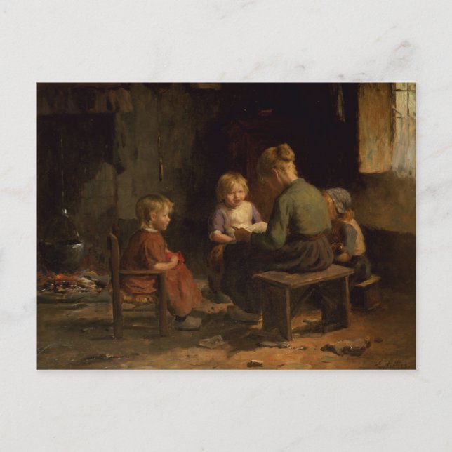 Carte Postale Leçon de lecture (Devant)