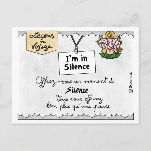 Carte Postale Leçon de voyage : Offrez-vous des temps de silence (Devant)