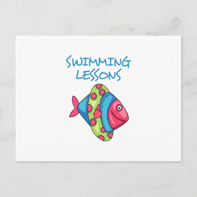 CARTE POSTALE LEÇONS DE NATATION (Devant)
