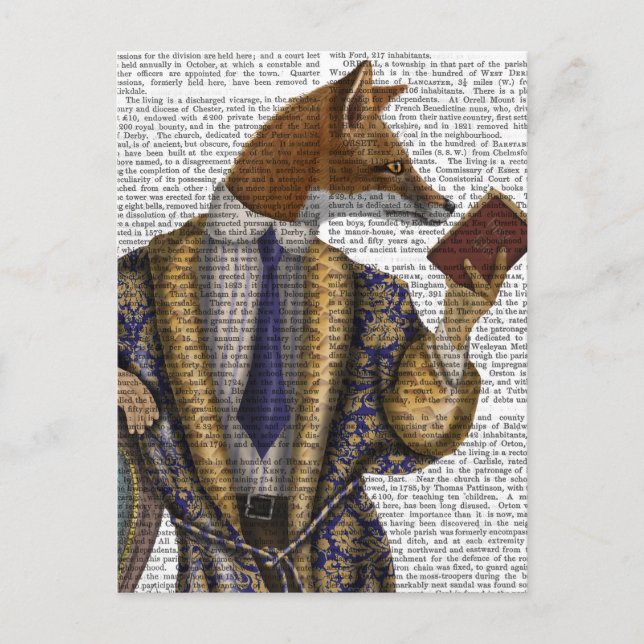 Carte Postale Lecteur de livre Fox (Devant)