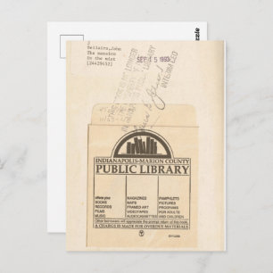 Carte Postale Lecteur, Lecteur, Ex Library Checkout Card