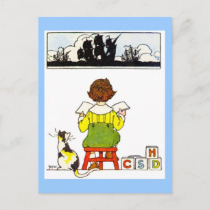 Carte Postale Lecture de garçon