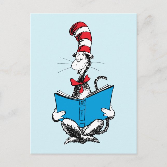 Carte Postale Lecture du Chat dans le Chapeau (Devant)