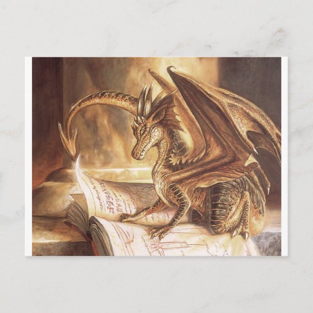 Carte Postale Lecture du livre Golden Dragon (Devant)