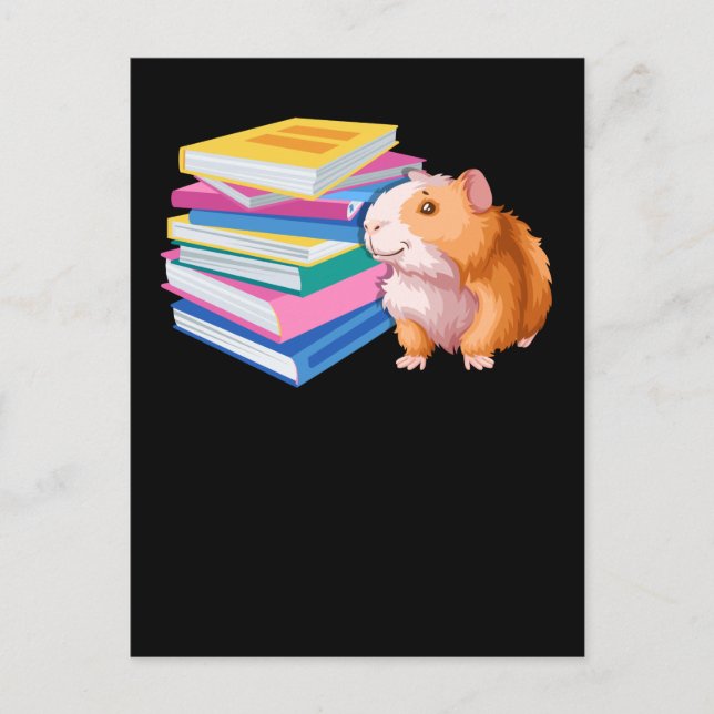Carte Postale Lecture du livre Lover Guinea Pig (Devant)