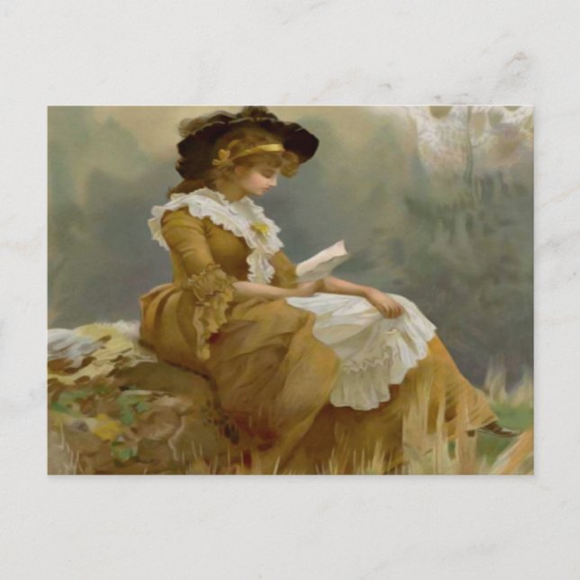 Carte Postale Lecture vintage (Devant)