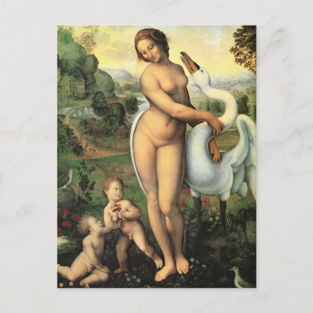 Carte Postale Léda de Léonard de Vinci et le Cygne (Devant)