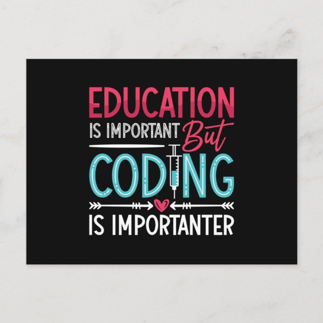 Carte Postale L'éducation Médicale sur le codeur est importante  (Devant)