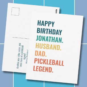 Carte Postale Légende de Pickleball Personnalisée Anniversaire M