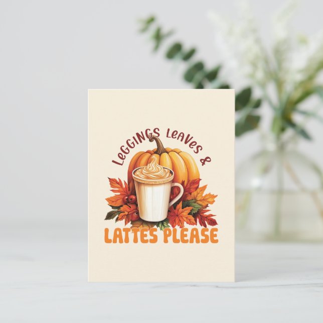 Carte Postale Legging. Feuilles et lattes (Debout devant)