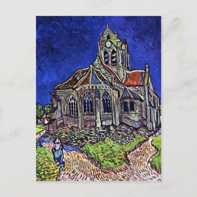 Carte Postale L'église d'Auvers par Vincent van Gogh 1890 (Devant)