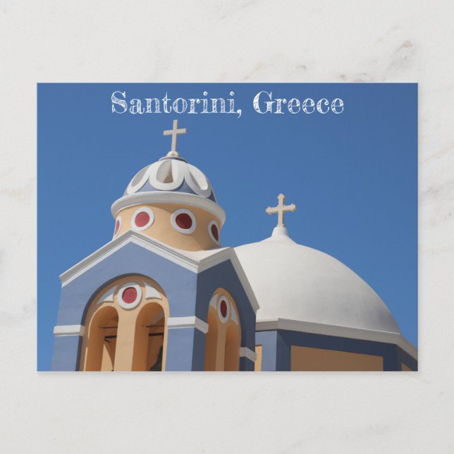 Carte Postale L'église de Santorin en Grèce  (Devant)