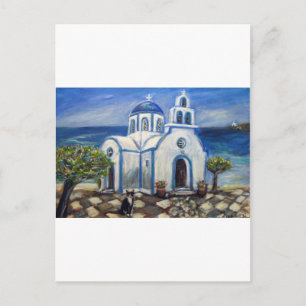 Carte Postale L'église des chats de Tuxedo sur l'île grecque