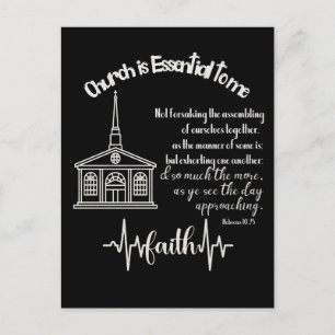 Carte Postale L'église est essentielle pour moi avec citation de