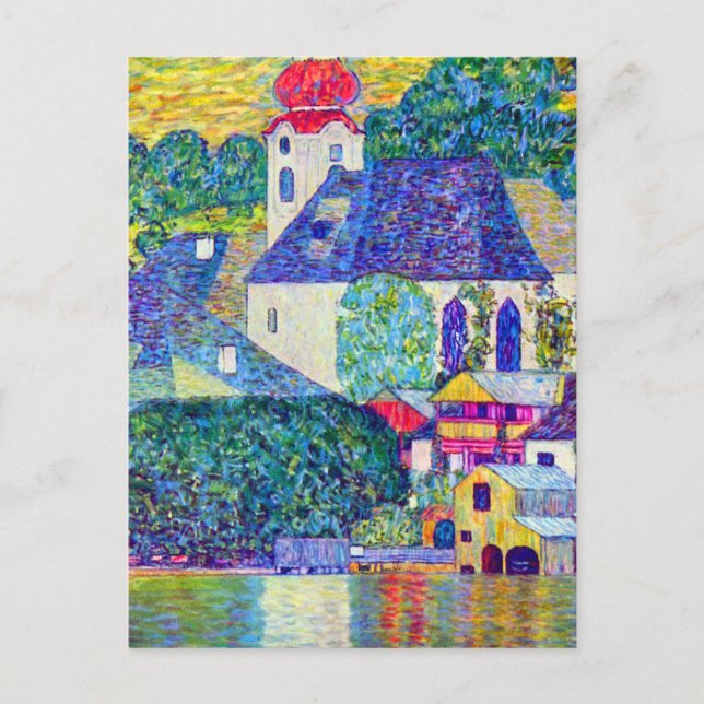 Carte Postale L'église Klimt St Wolfgang à Unterach sur le lac A (Devant)