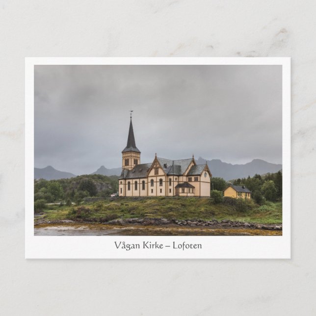 Carte Postale L'église Vagan Lofoten (Devant)