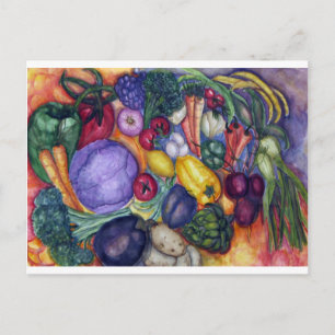 Carte Postale Légumes Aquarelle végétale Art