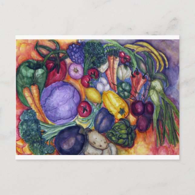 Carte Postale Légumes Aquarelle végétale Art (Devant)