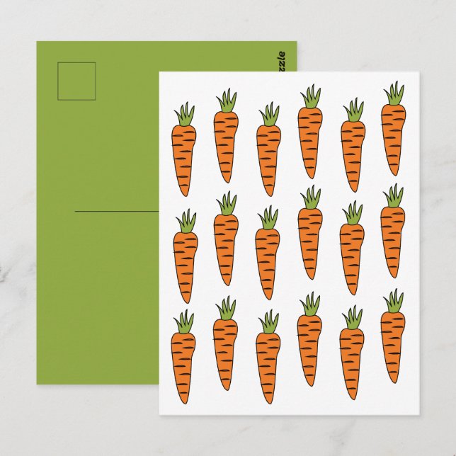 Carte Postale Légumes de carotte Vegetables (Devant / Derrière)