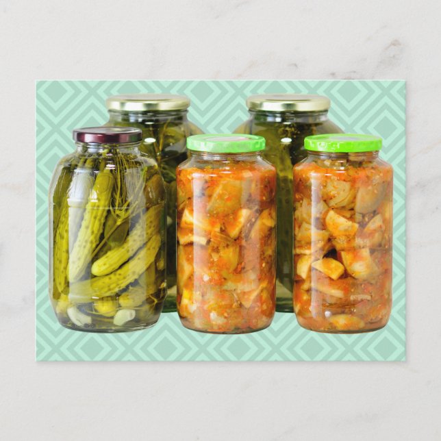 Carte Postale Légumes fermentés en jarres (Devant)